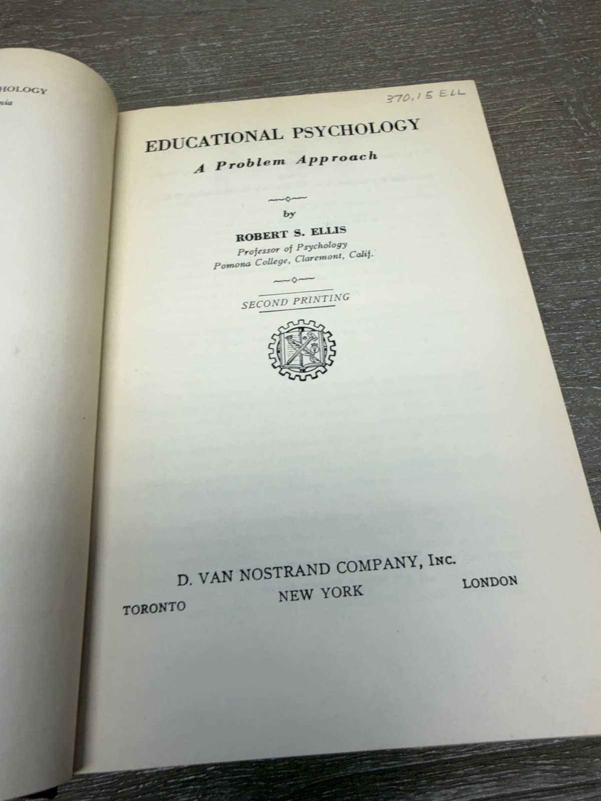 Educational Psychology A Problem Approach Robert Ellis 1952 Hardcover