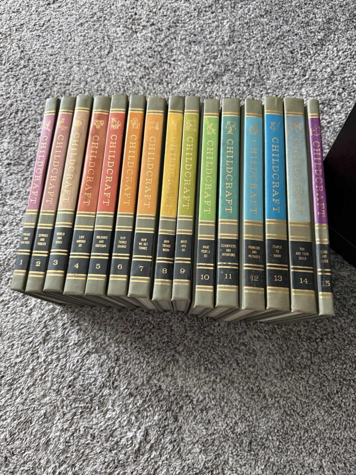 Vintage 1964 Childcraft The How and Why Library – Rainbow Complete 15 Vol Set