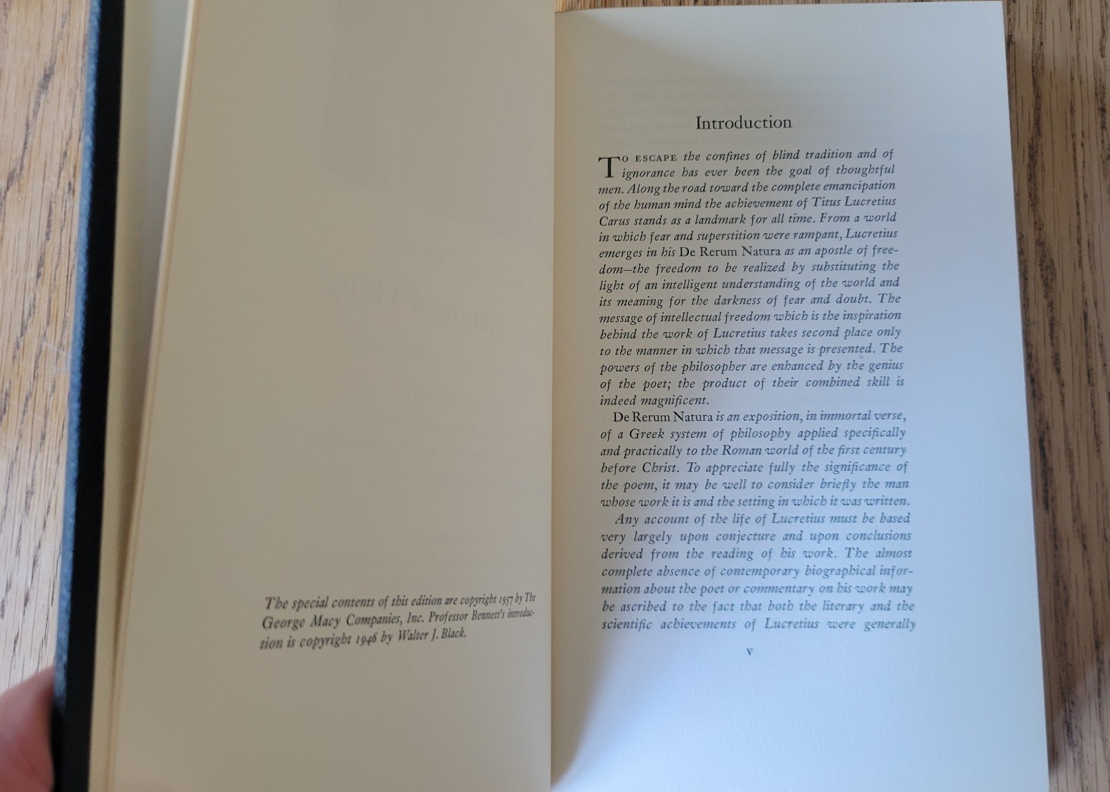 Lucretius, Of the Nature of Things (1957, The Limited Editions Club); SIGNED