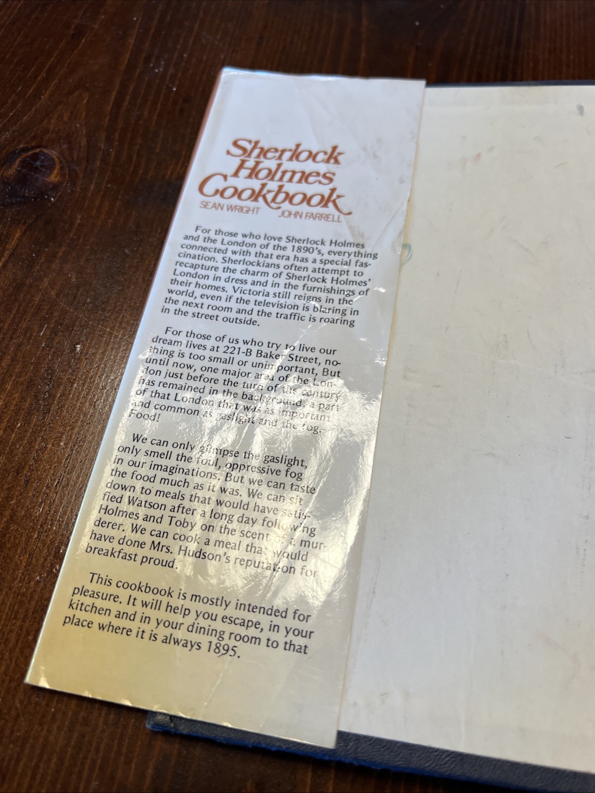 Sean WRIGHT, John FARRELL / Sherlock Holmes Cookbook. 1ST PRINTING 1st ed. 1976