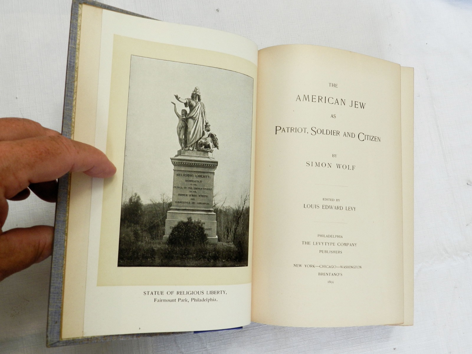 1895, The American Jew as Patriot, Soldier and Citizen by Simon Wolf, HB 1st EX
