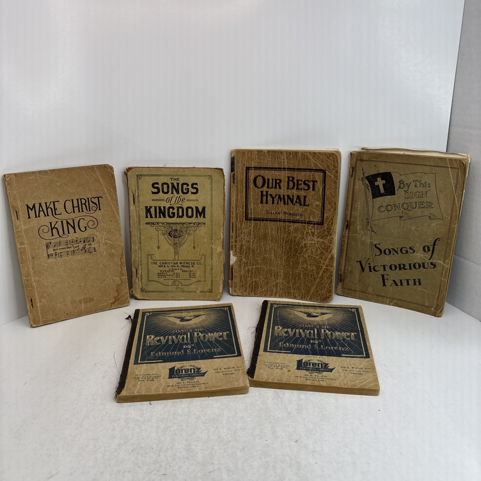 Lot Of 6 Antique Religious Song Hymn Books 1900’s Revival Music Hymnals