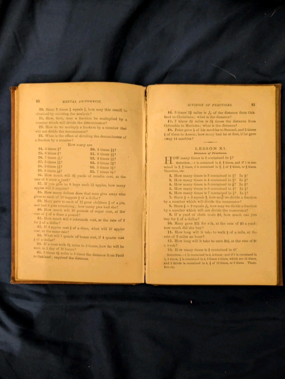 The New Mental Arithmetic 1873 Hardcover Book Edward Brooks, A.M. PH.D. Antique