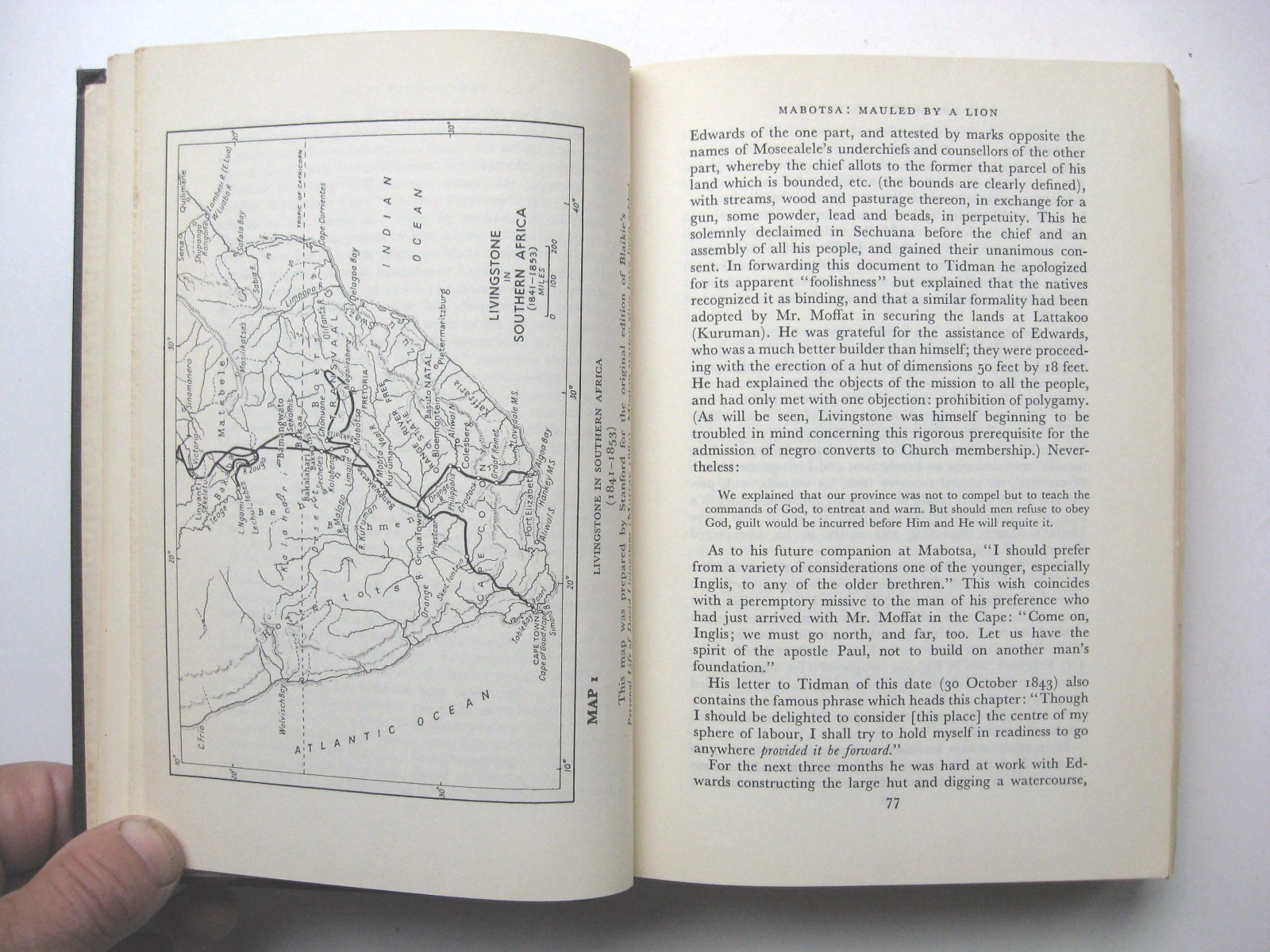 DAVID LIVINGSTONE Life & Letters ~ George Seaver HC 1957 1st Edition Maps – 28