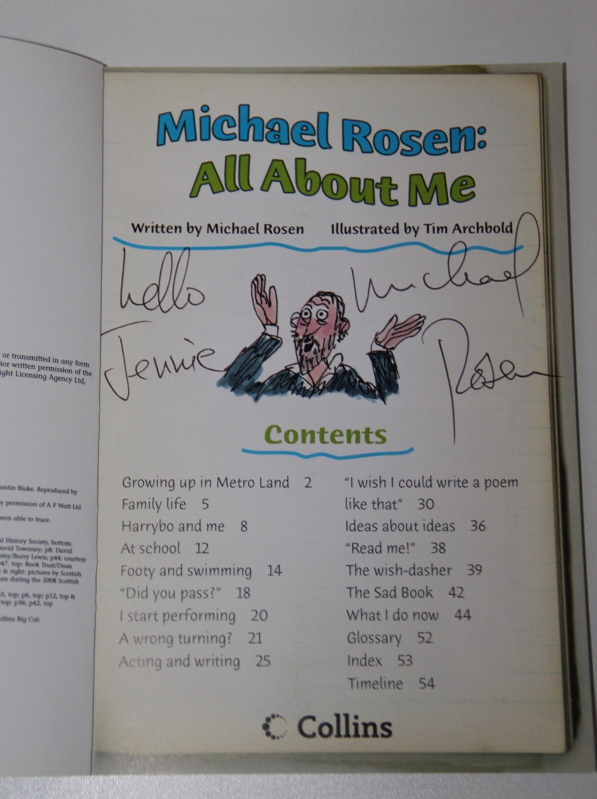 Michael Rosen Signed All About Me 2009 – Jennie