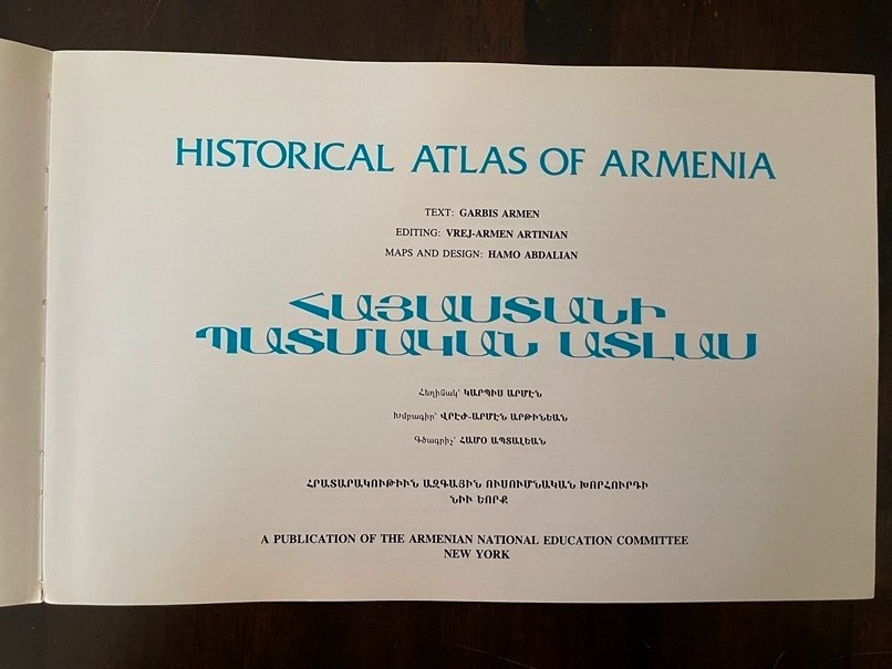 1987 USA ????????? ???????? ?????; Historical Atlas of ARMENIA Garbis Armen MAPS