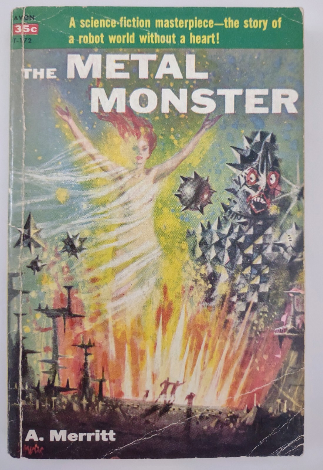 A. MERRITT-THE METAL MONSTER-1941 AVON PAPERBACK T-172-SCI FI/FANTASY-FREE S&H