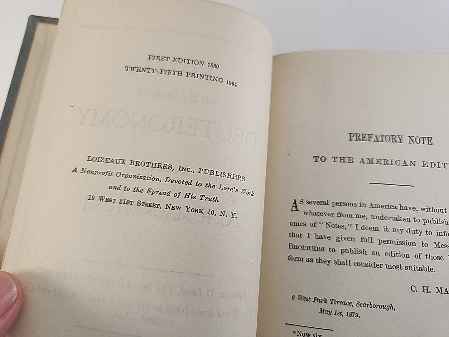 C. H. Mackintosh Notes on Genesis – Deuteronomy 6 Volumes Loizeaux Brothers 1954