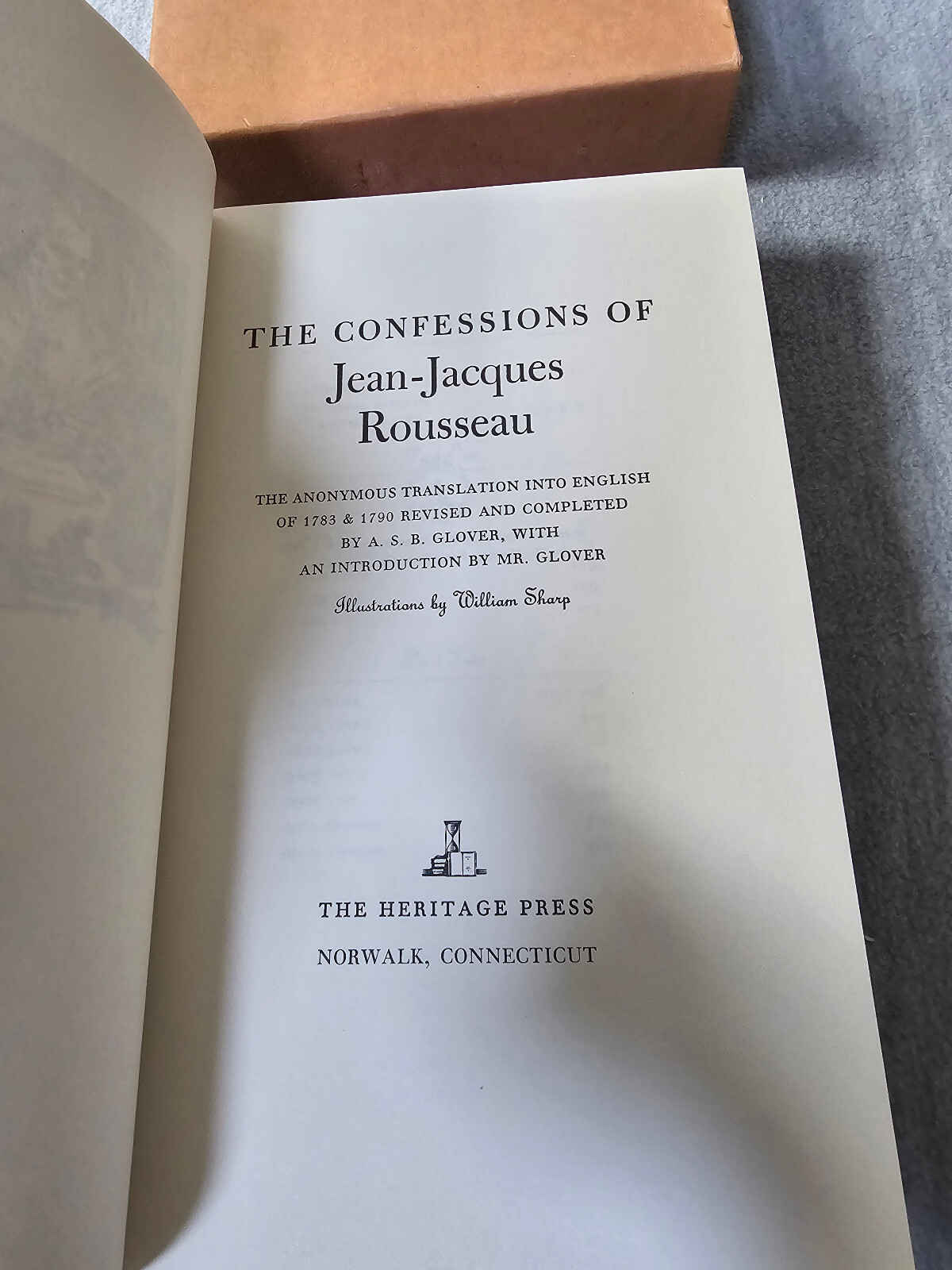 The Confessions of Jean-Jacques Rousseau 1955 Heritage Press Slipcase