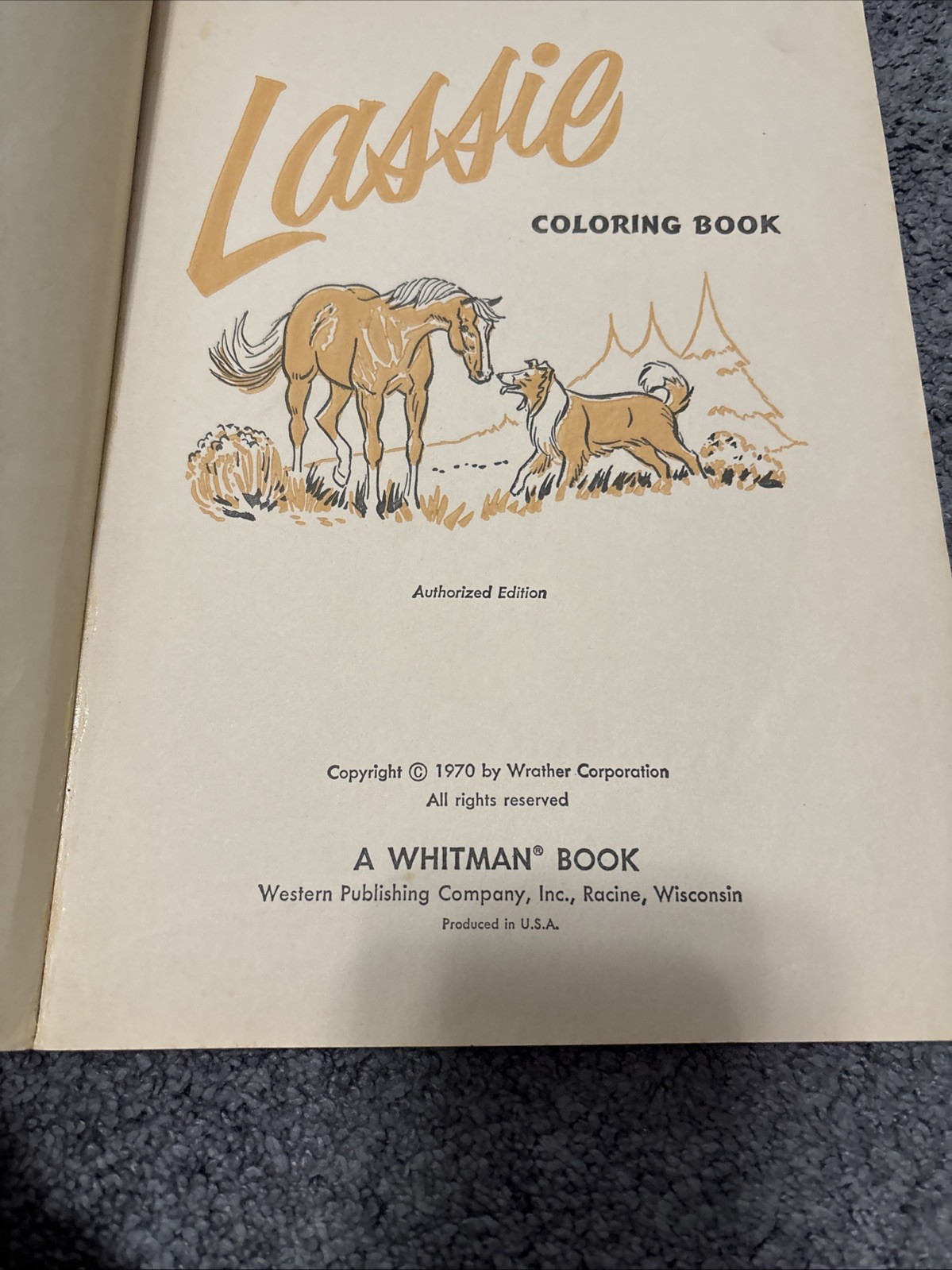 Vintage 1970 Whitman Publishing Lassie Dog Coloring Book