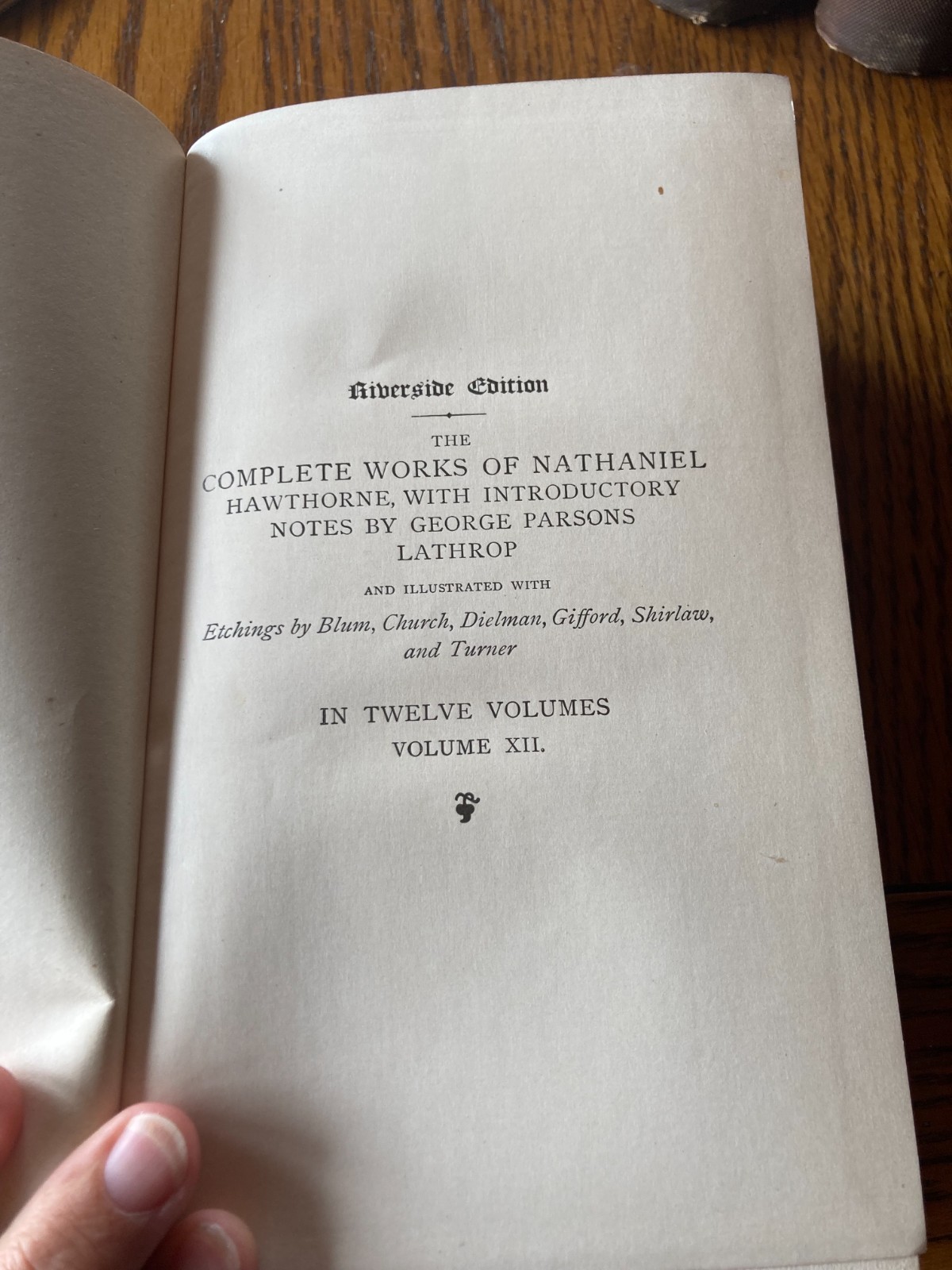 Nathaniel Hawthorne – Complete Works (12 Volumes) – Riverside Edition – Houghton