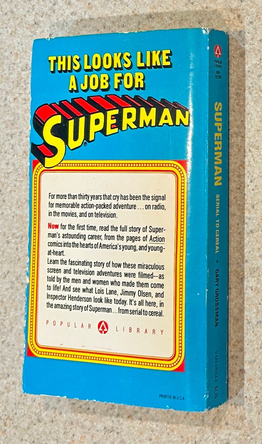 Gary GROSSMAN — Superman Serial Cereal (Comic Book History) — 1977 1st Ed PB