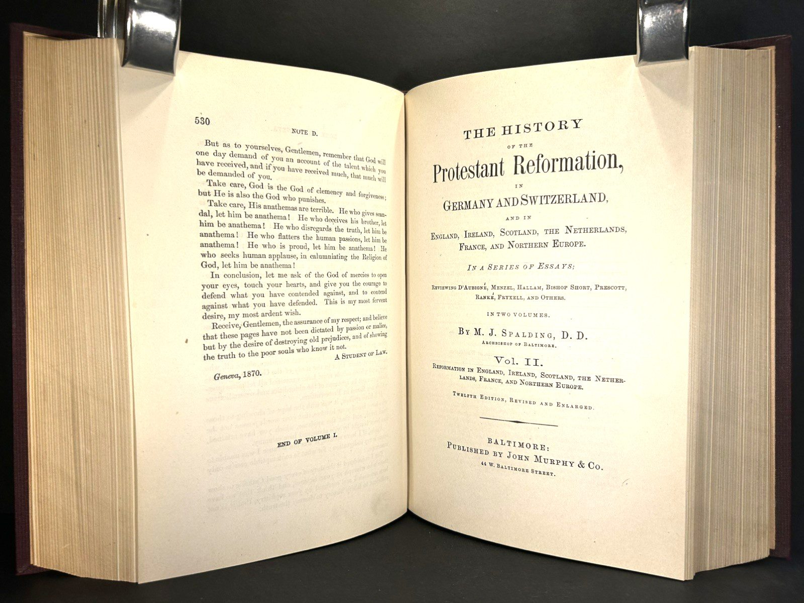 PROTESTANT REFORMATION Christianity RELIGION Church History FINE BINDING 1875