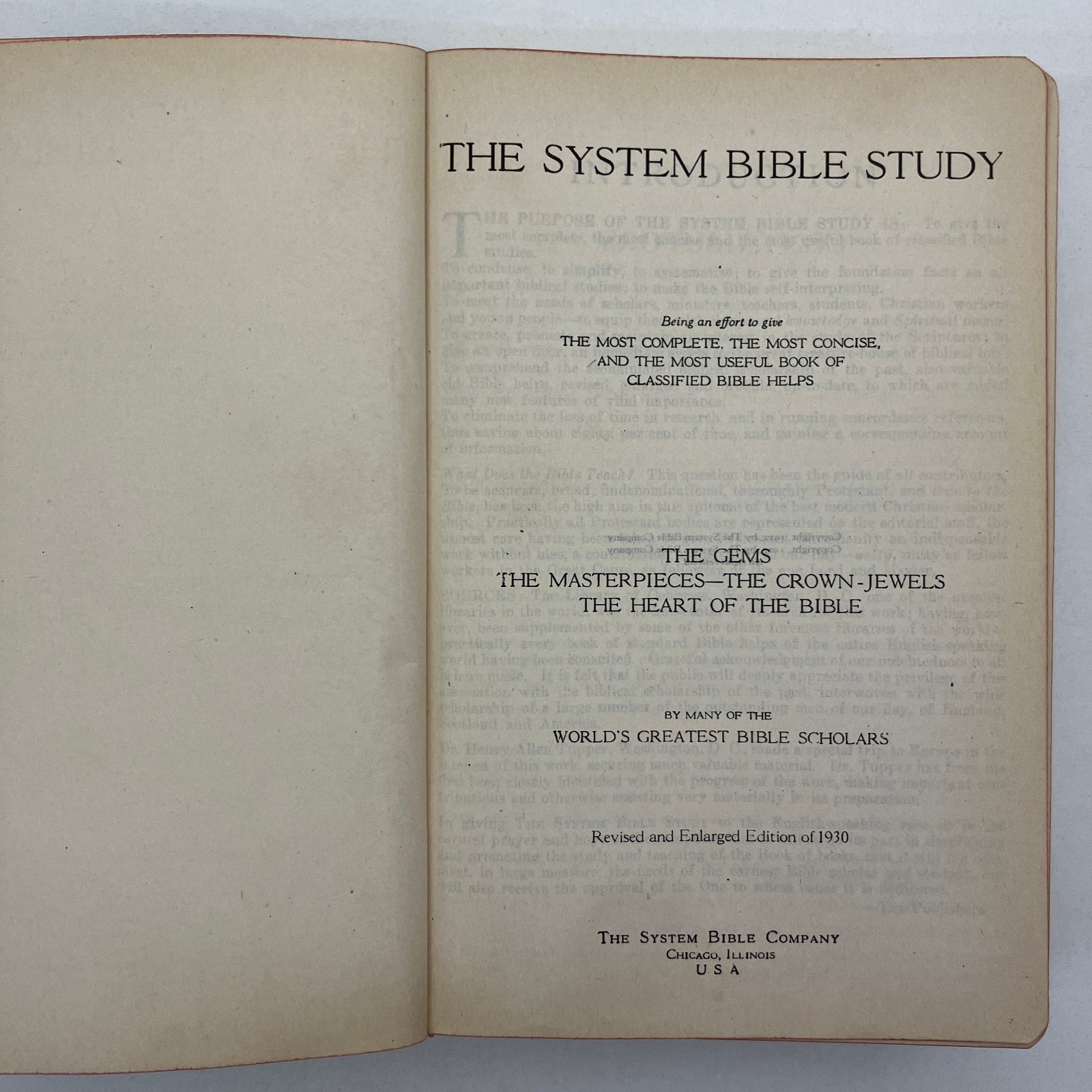 System Bible Study Revised Enlarged Edition Antique 1930 Softcover ACCEPTABLE