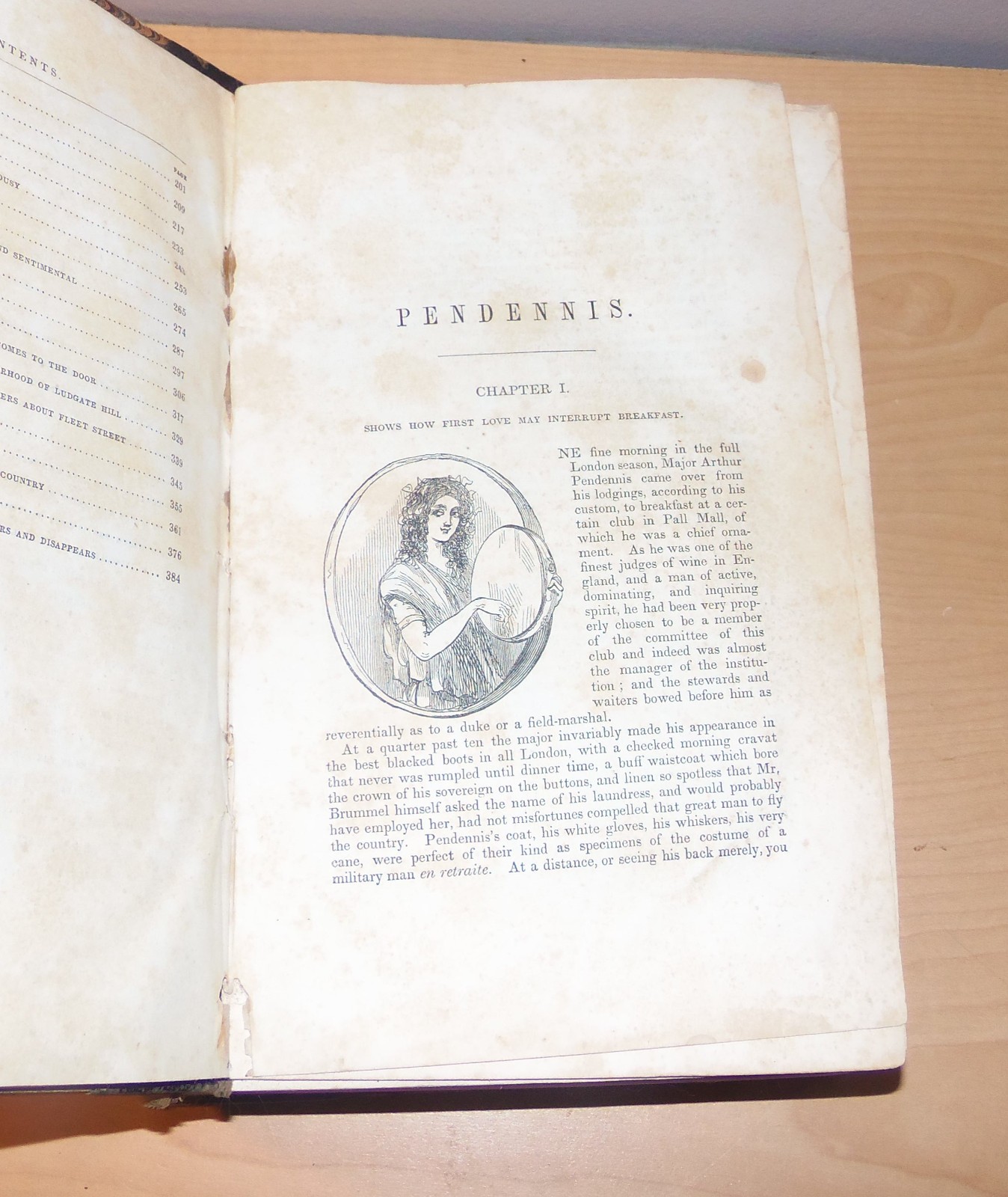 First American edition William Thackeray Pendennis. 1850. Two Volumes in one.