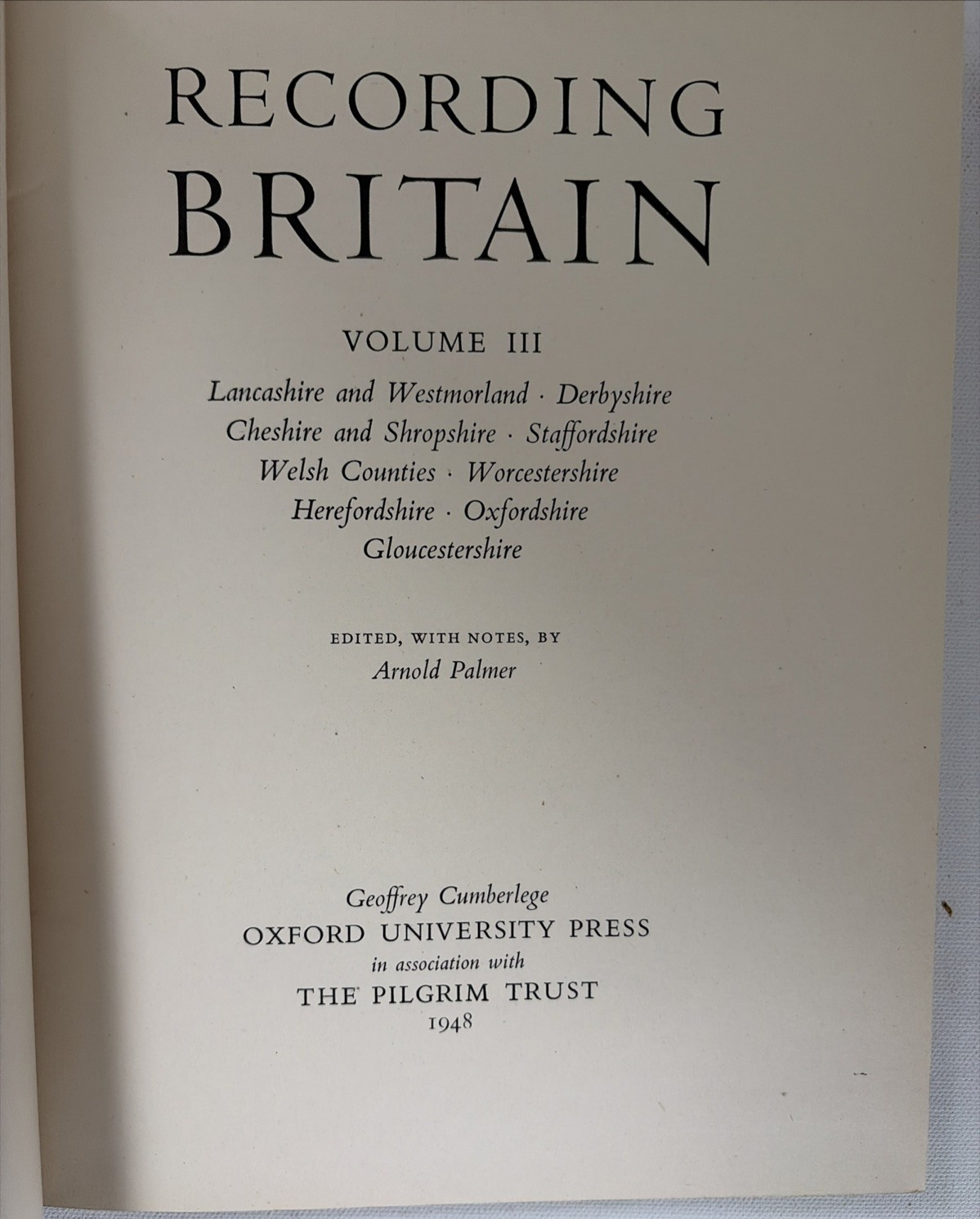 RECORDING BRITAIN Complete 4 Vol Set 1946-1949 Arnold Palmer 1st EdiOxford w/Map