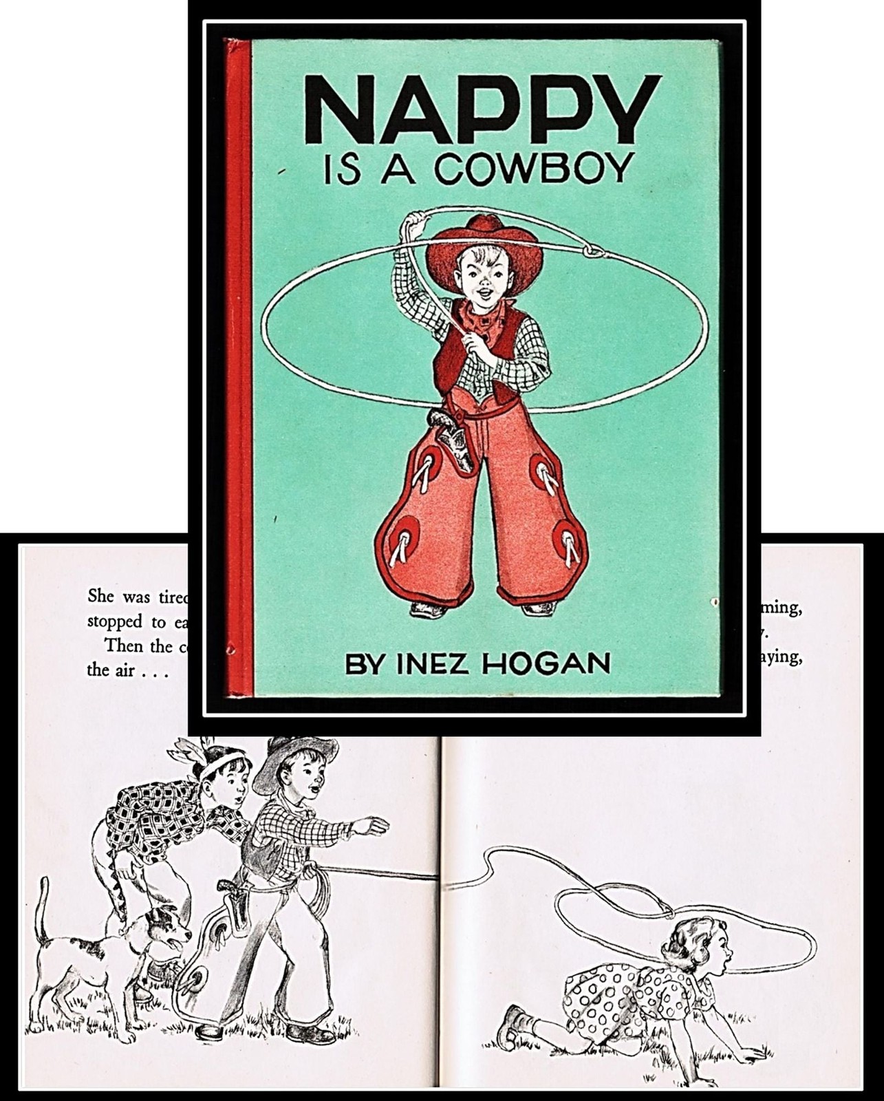 Nappy Is a Cowboy 1949 • First Edition • Illustrated • Hogan • Dust Jacket