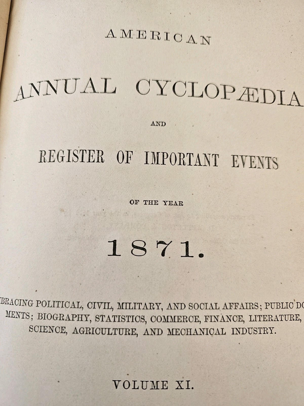Appletons‘ Annual Cyclopaedia Register of Important Events 1868 1870 1871 1872