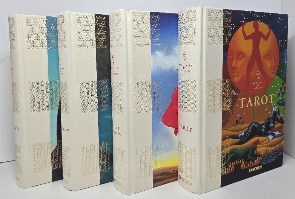 4 book lot THE LIBRARY OF ESOTERICA tarot ASTROLOGY plant magick WITCHCRAFT