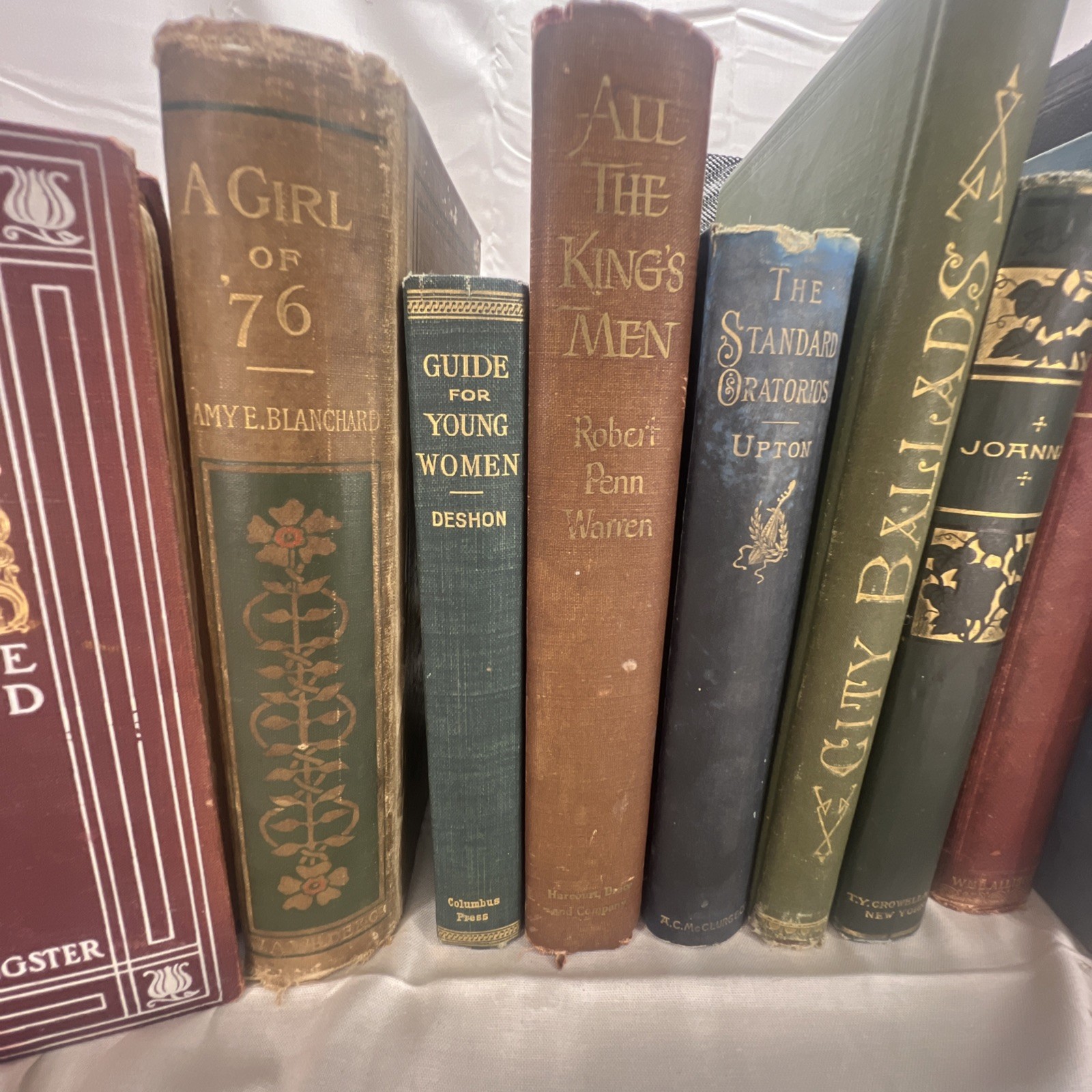 Antique Decor Books Lot Vintage Gilded Spine Stack of 9 + 1 Cottagecore