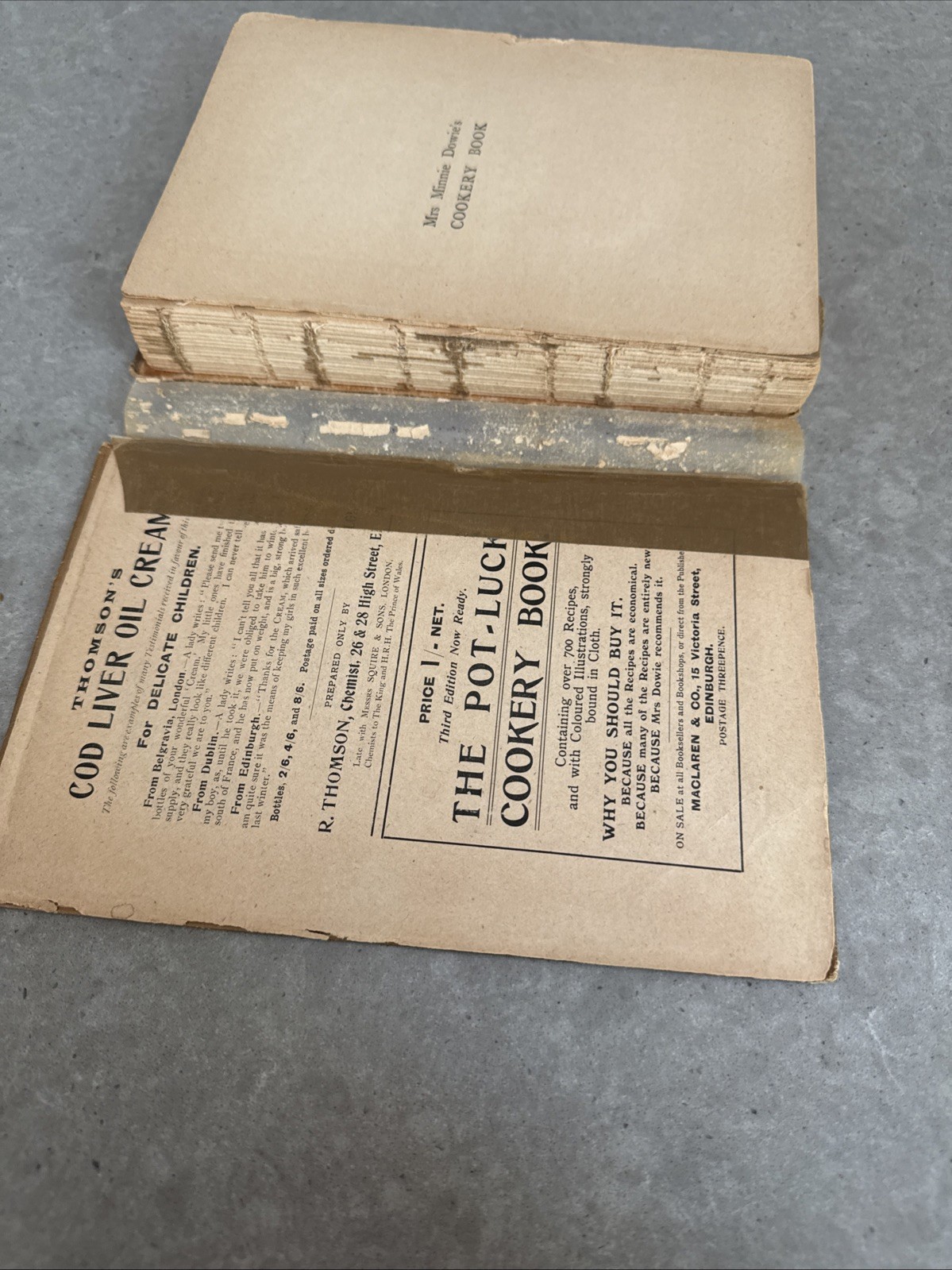 Antique Book RARE 1890 Mrs. Minnie Dowie’s Cookery Book and Household Management