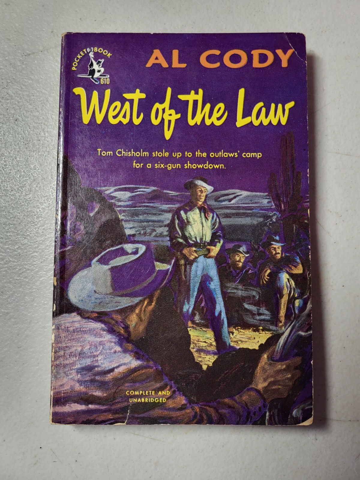 WEST OF THE LAW BY AL CODY 1949 VINTAGE POCKET BKS PULP ERA WESTERN PB