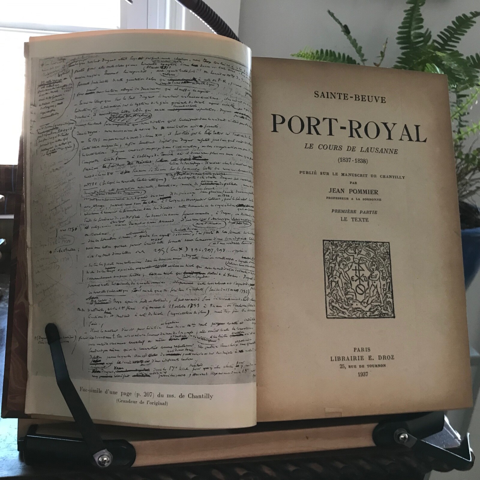 1937 Sainte-Beuve Port-Royal Le Cours de Lausanne (1837-1838)
