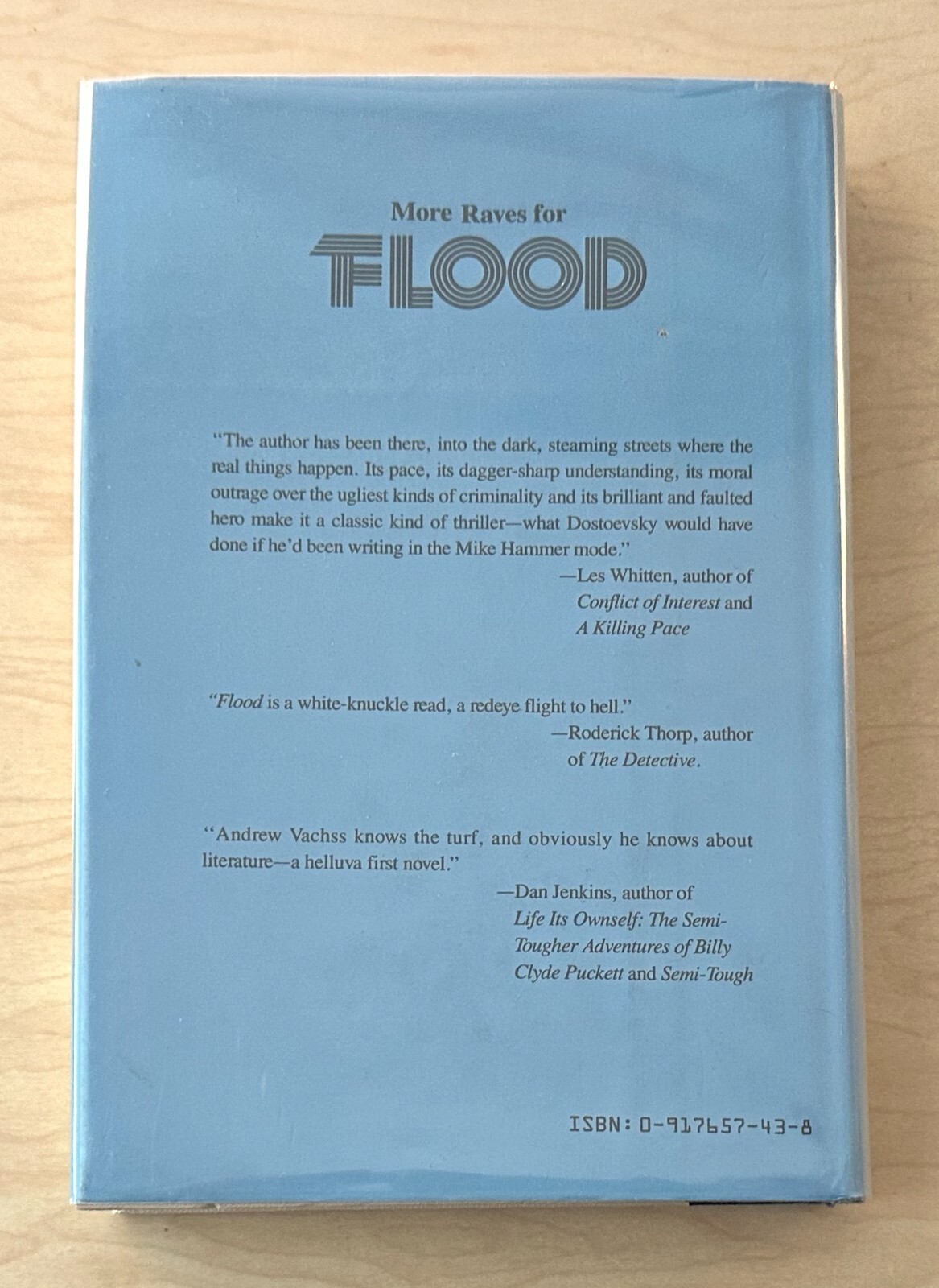 FLOOD Andrew Vachss (1985) Advanced Reader’s Copy SIGNED Rare