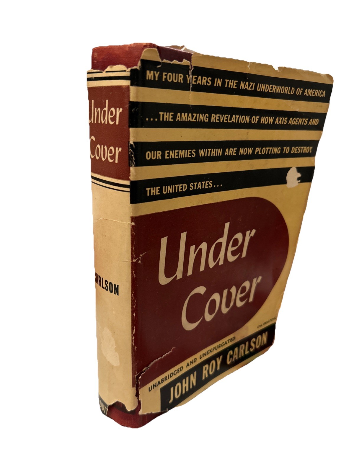 Under Cover By John Roy Carlson 1943, 19th Printing HCDJ E.P. Dutton Unabridged