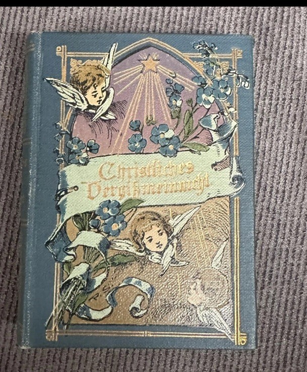Antique German Forget Me Not Book Miniature 1800s