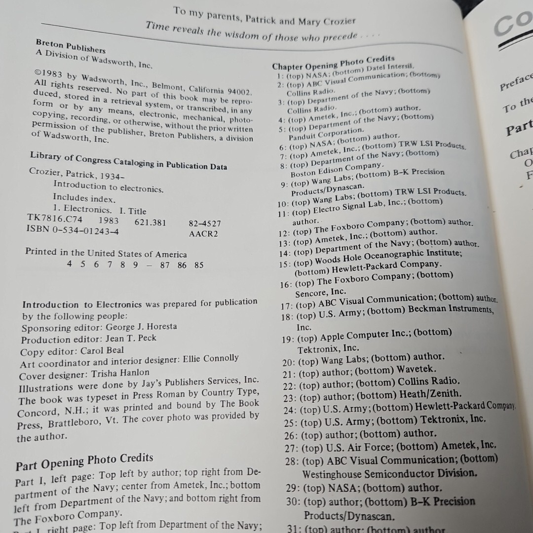 Introduction to Electronics 1983 Patrick Crozier