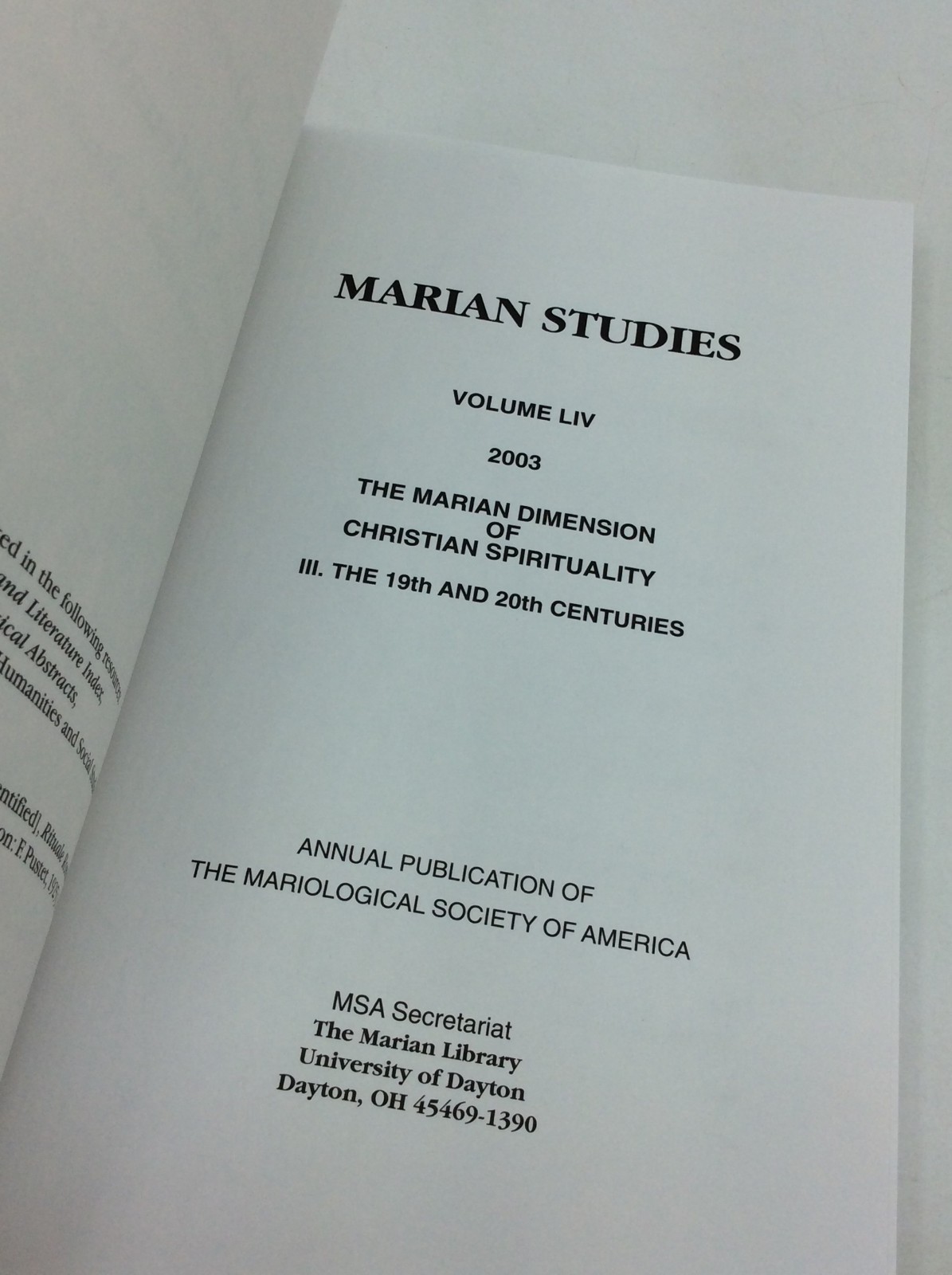 THE MARIAN DIMENSION OF CHRISTIAN SPIRITUALITY – 2001 – 3 vol – Catholic
