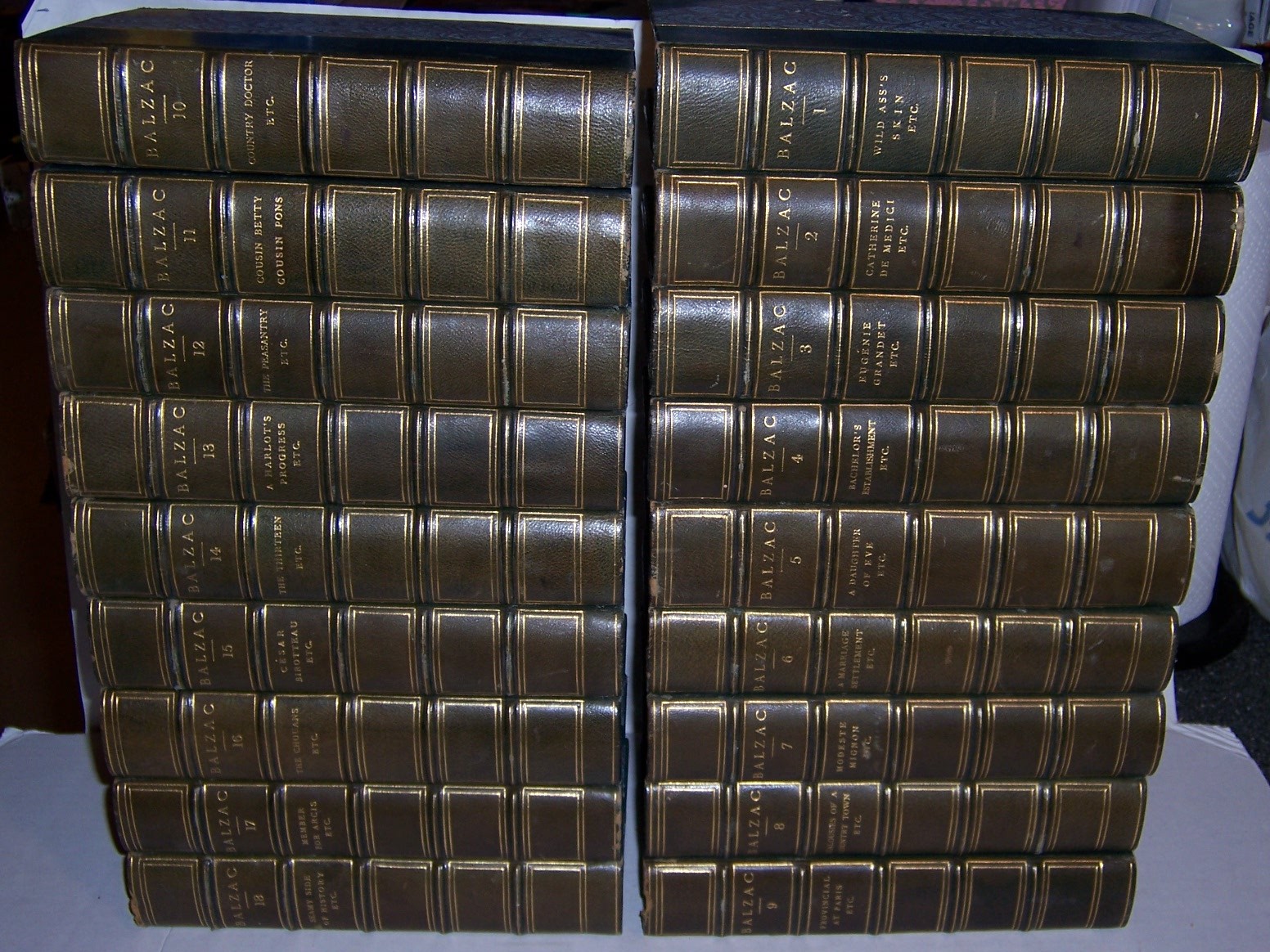 Bigelow Brown & Co., Inc. WORKS OF HONORE DE BALZAC in 18 vols