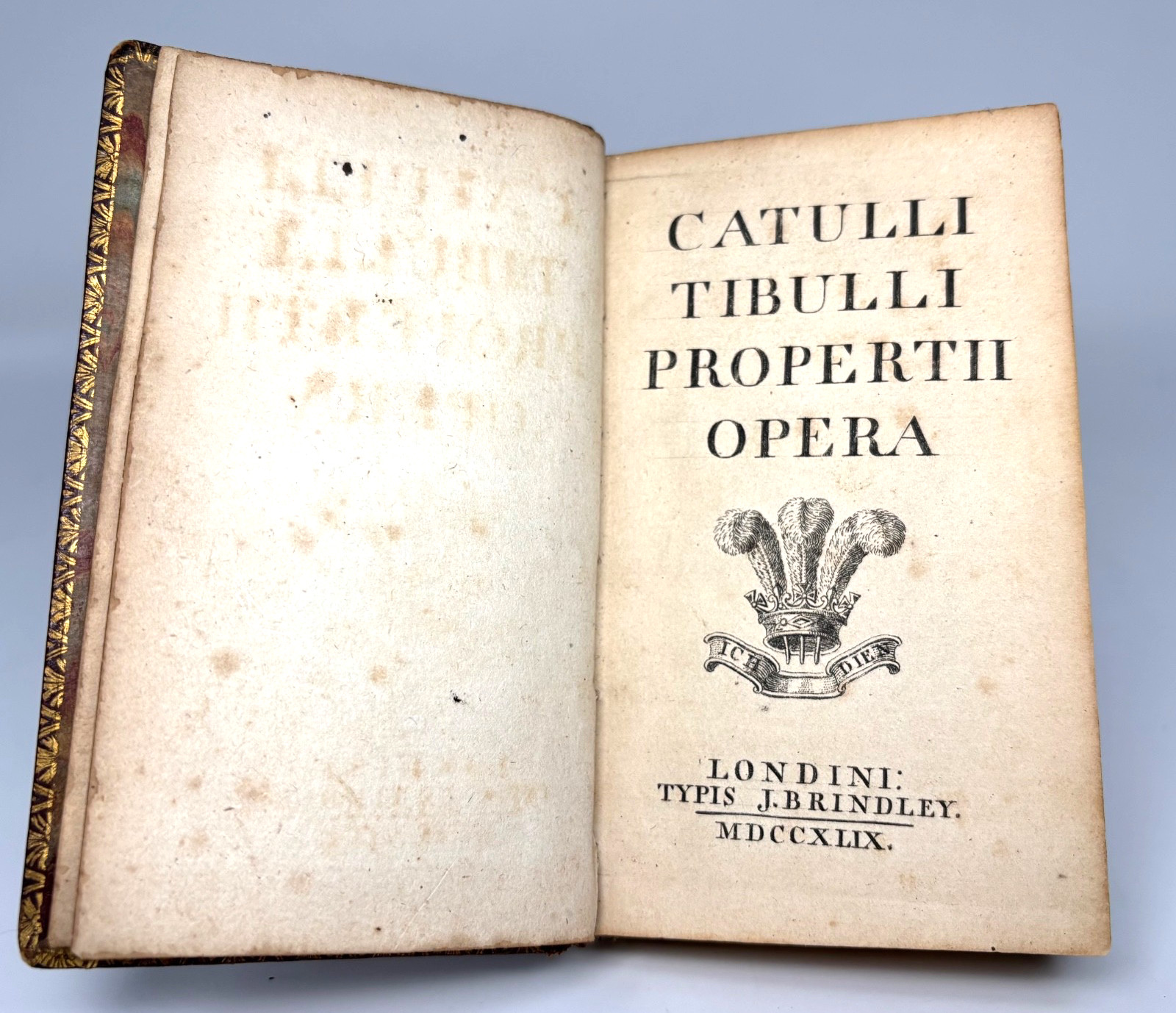 Catulli, Tibulli, Propertii Opera Antiquarian Book 1749 Edition Latin Poetry