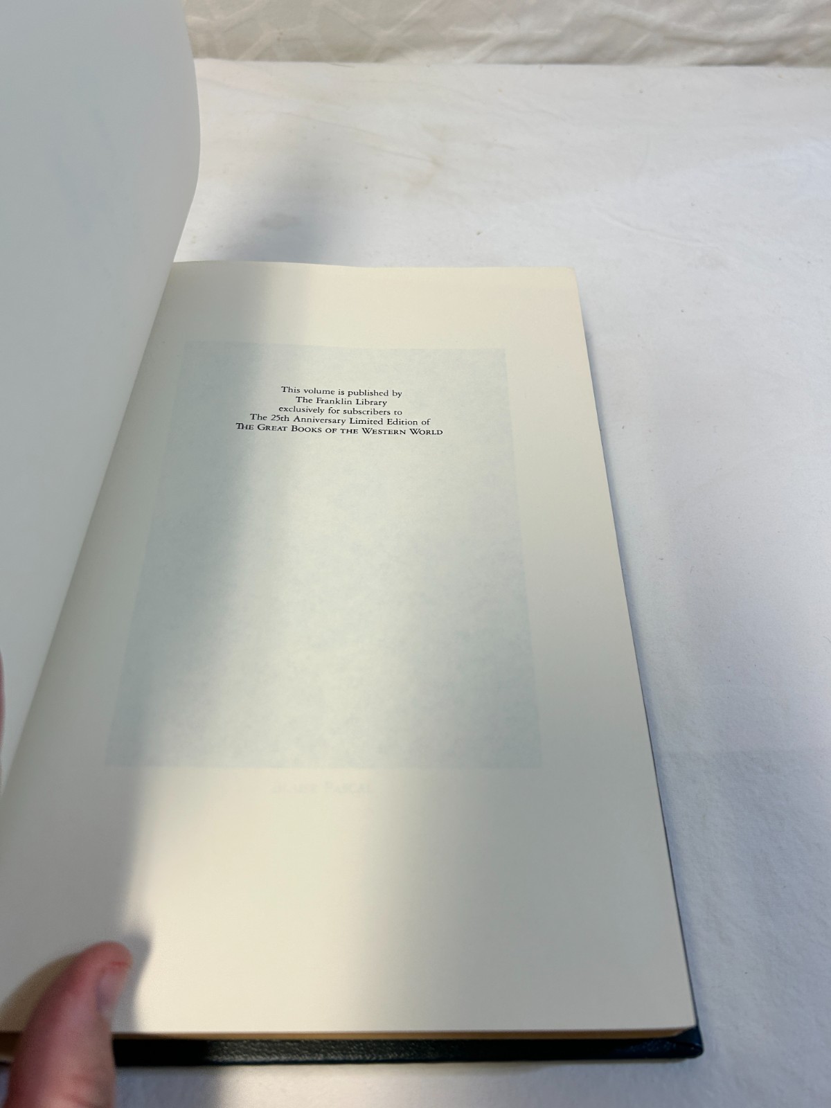 Franklin Library BLAISE PASCAL Provincial Letters, Great Books 25th Anniv Ltd Ed