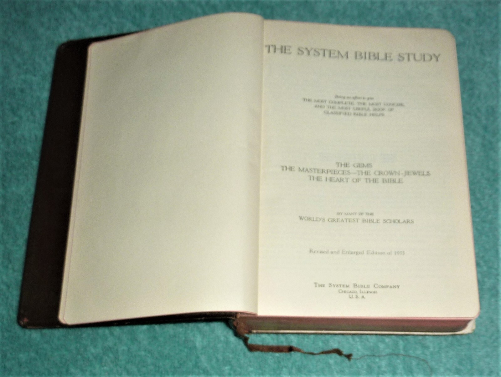 VINTAGE (1933) THE SYSTEM BIBLE STUDY – REVISED and ENLARGED EDITION of 1933