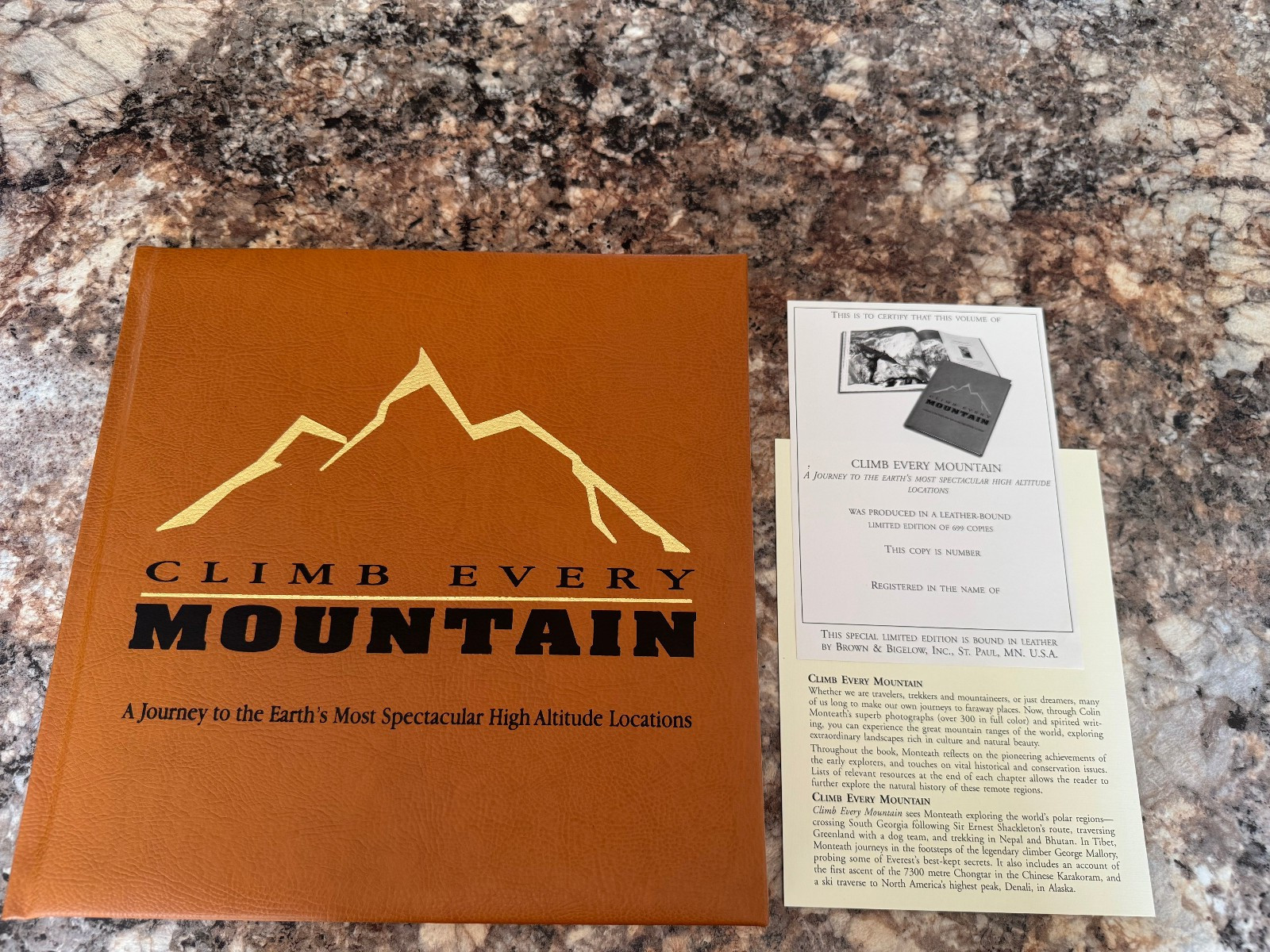 Climb Every Mountain by Brown And Bigelow inc Limited Edition Book-leather bound