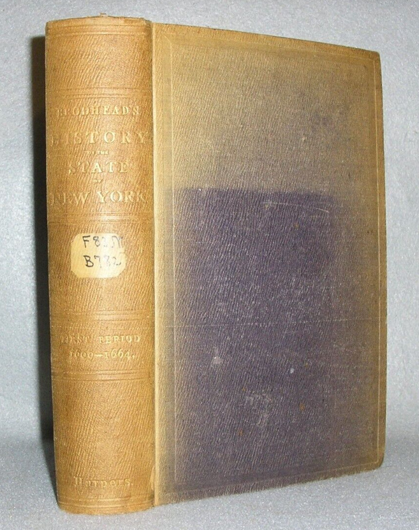 Antique NY History Book New York State History Author Inscribed to Governor 1853