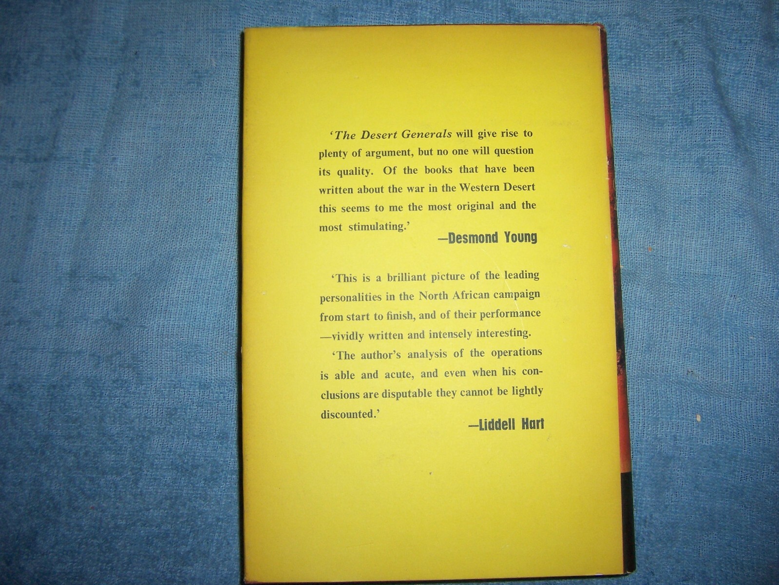 THE DESERT GENERALS by Correlli Barnett/1st Ed/HCDJ/Military/War/WWII 1939-45