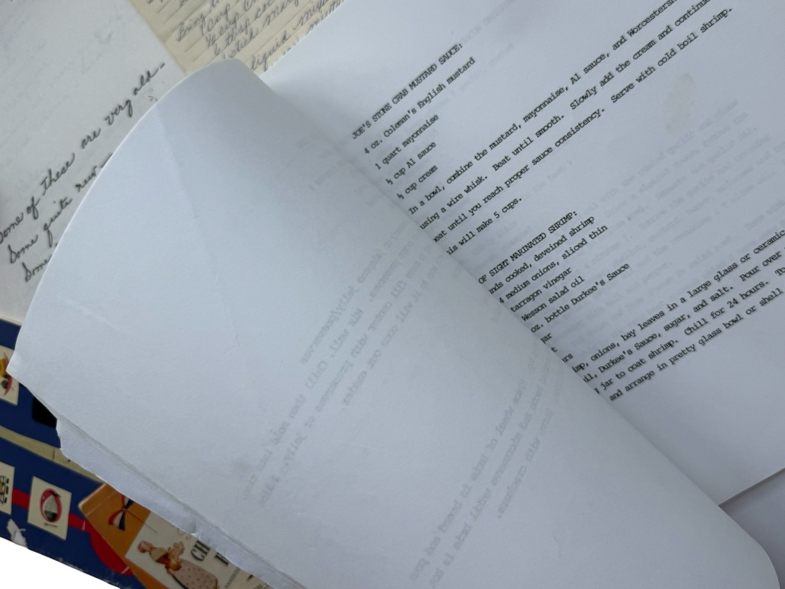 large lot misc vintage recipie book handwritten