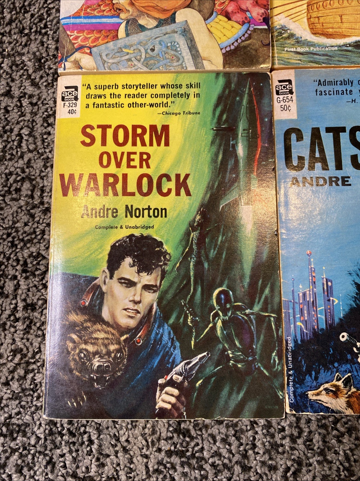 LOT of 4 Vintage ACE PB Books by ANDRE NORTON Catseye, Dragon Magic, Warlock …
