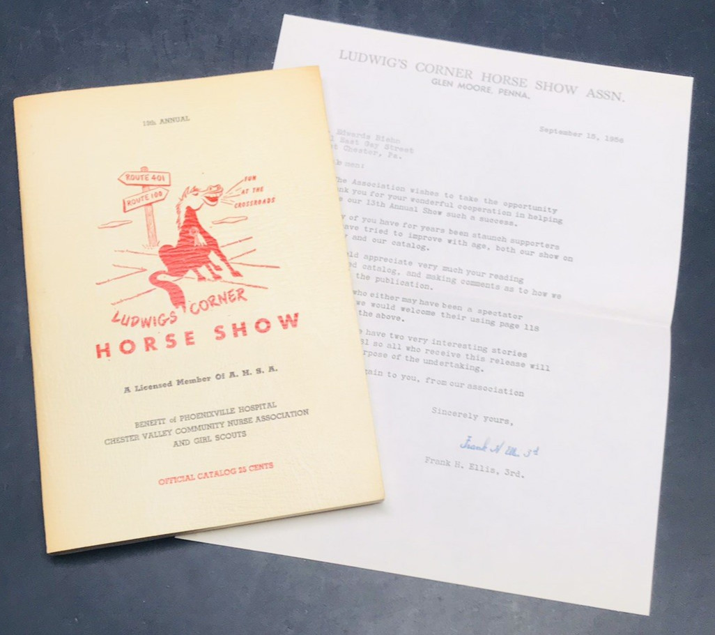 1956 13th Annual Ludwigs Corner Horse Show PA Pennsylvania Catalog Program 6×9