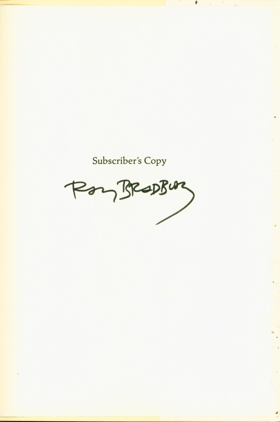 Ray Bradbury / That Ghost That Bride of Time Signed Subscriber’s Issue #204891