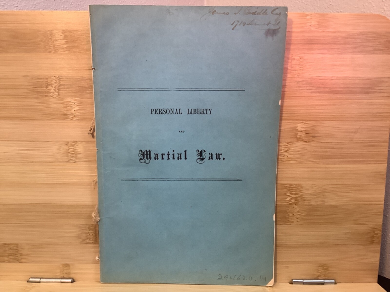 1862 Personal Liberty & Martial Law Pro-Habeas Corupus Civil War Pamphlet
