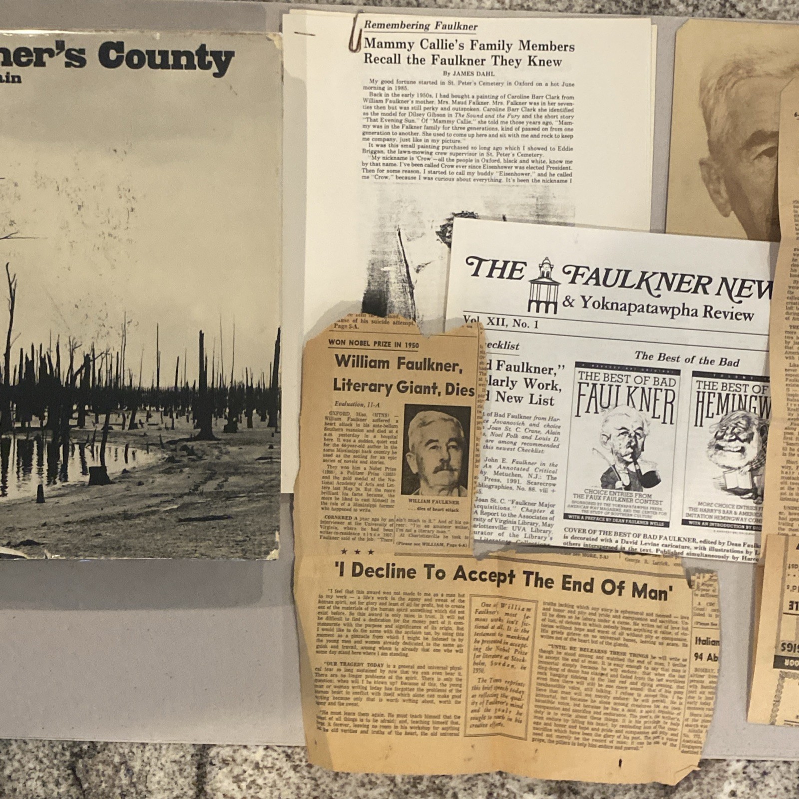 Faulkner’s County Martin Dain 1st Ed: Prof. Robert Strozier Library + Ephemera
