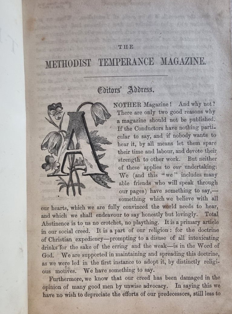 1868 Methodist Temperance Magazine First Year Vol 1 Half Leather Wesleyan