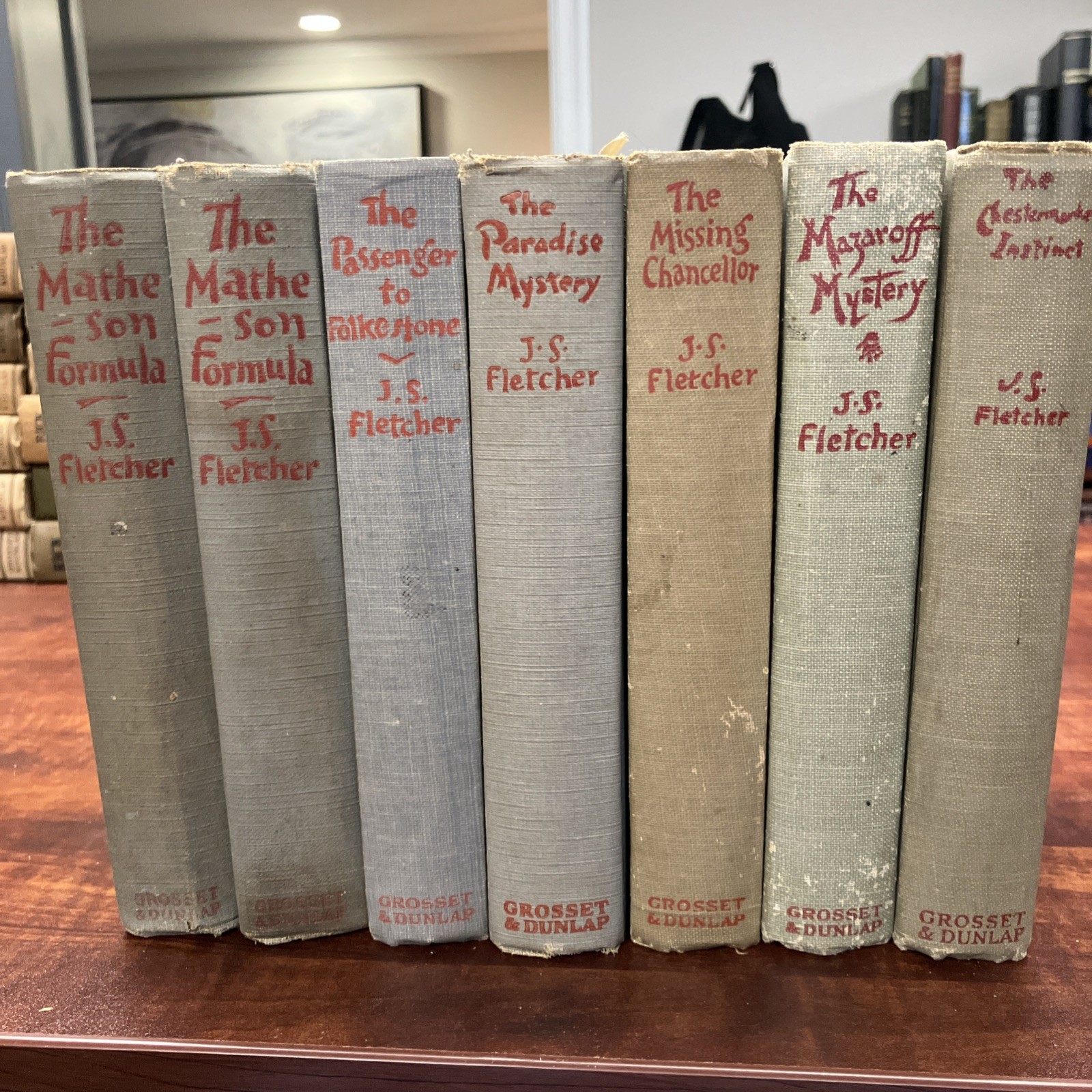 J.S. Fletcher 7 Book Lot Grosset & Dunlap Editions