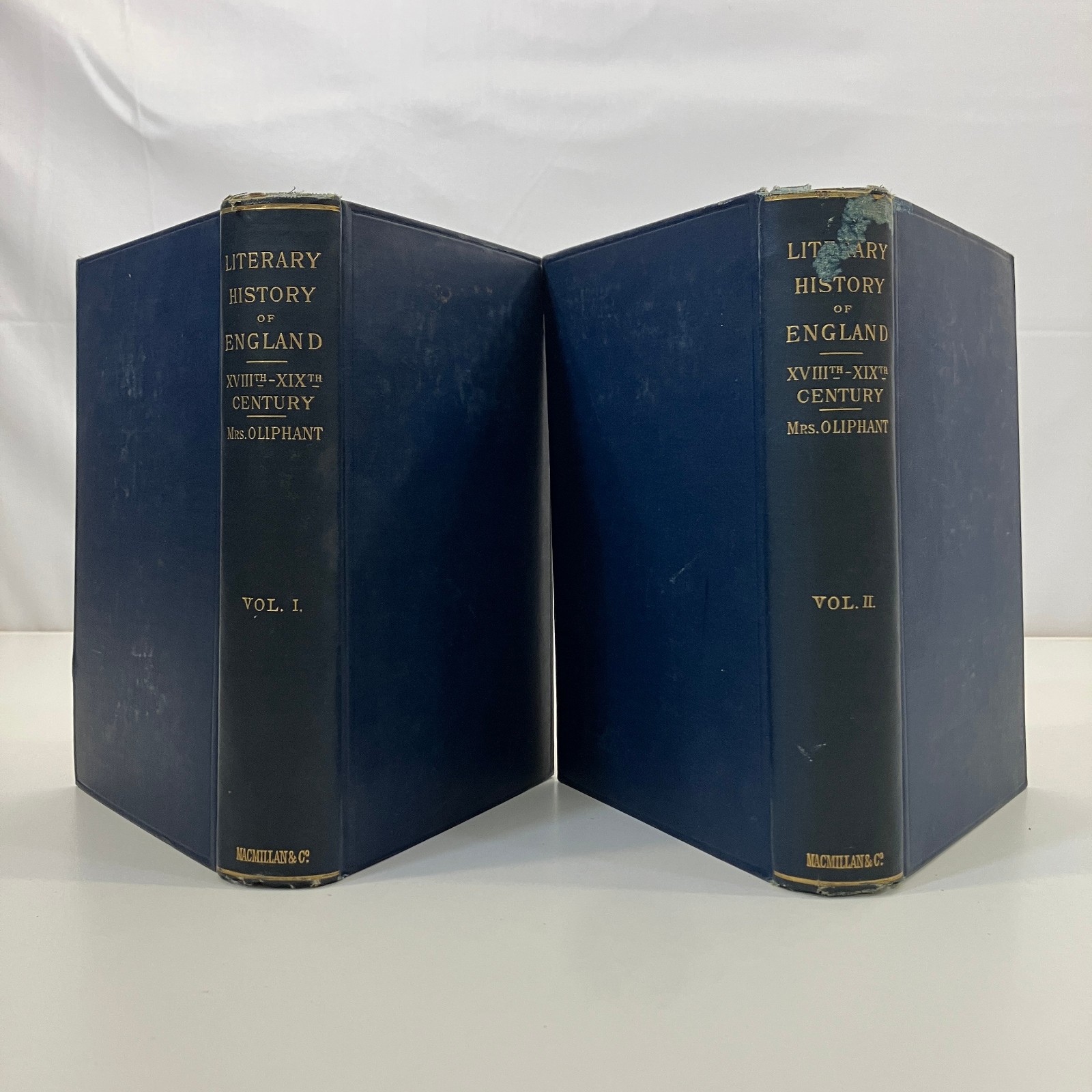 Vols 1-2 The Literary History Of England Lot Macmillan 1886 Mrs Oliphant Antique