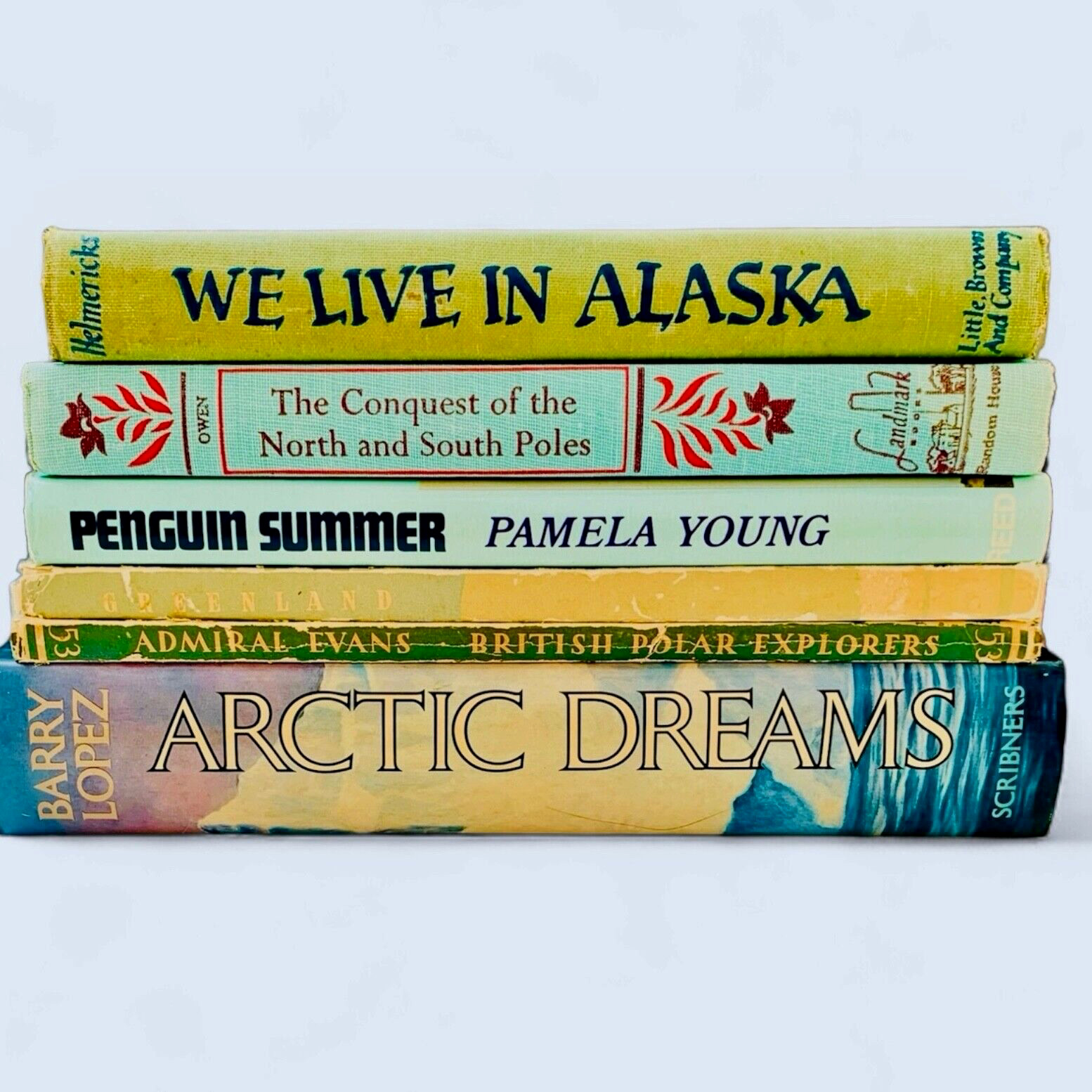Vintage ARCTIC Books Stack Lot of 6 Alaska Greenland Polar Explorers North Pole