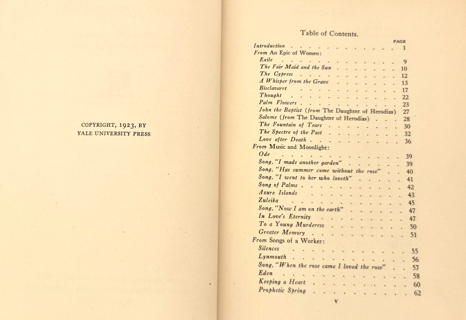 Poems of Arthur O’Saughnessy Yale University Press 1923 HC